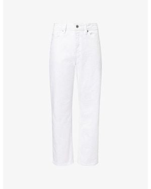 GOOD AMERICAN Vintage Straight-Leg Ankle Denim Jeans - White