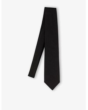 Sandro Oversized Jacquard-Pattern Silk Tie - Black