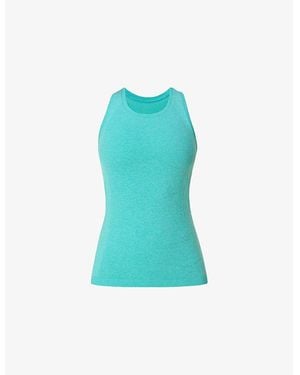 Sweaty Betty Athlete Crop Seamless Stretch-Woven Gym Vest Top - Blue