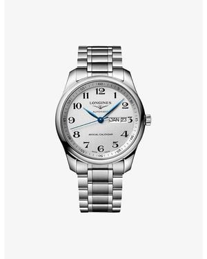 Longines L2.910.4.78.6 Master Collection Annual Calendar Stainless-Steel Automatic Watch - Metallic