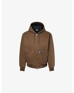 Obey Randy Hooded Cotton Jacket - Brown