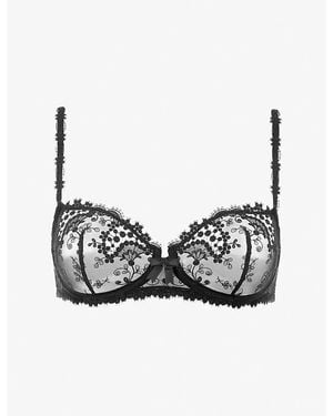 Simone Perele Wish Stretch-Tulle And Lace Underwired Half-Cup Bra - Black