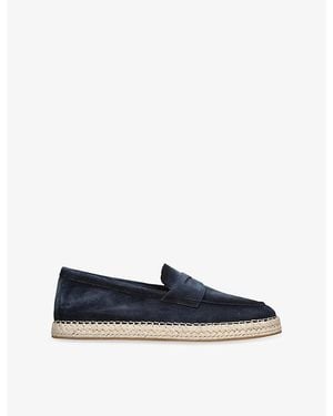 Santoni Carlo Suede Espadrille Loafers - Blue