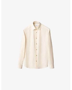 Eton Solid Corduroy Casual-Fit Cotton Shirt - Natural