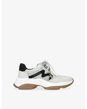 Steve Madden Maxfield Suede And Mesh Sneakers - White