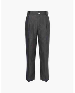 Jacquemus Le Pantalon Croisiére Linen Pants - Gray