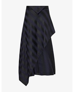 Vivienne Westwood Cassandra Striped Wool Midi Skirt - Blue