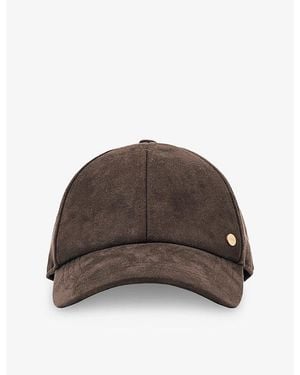 Reiss Logo-Engraved Faux-Suede Baseball Cap - Brown
