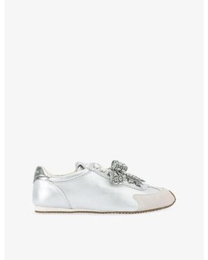 Kurt Geiger Islington Bow Leather Trainers - White