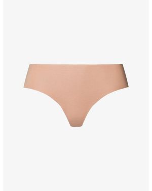 Hanro Invisible High-Rise Stretch-Cotton Briefs - Natural