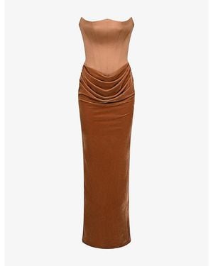 House Of Cb Persephone Corset Woven Maxi Dress - Brown