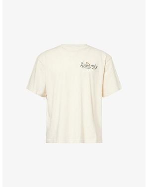 STORY mfg. Grateful Graphic-Print Cotton T-Shirt - Natural