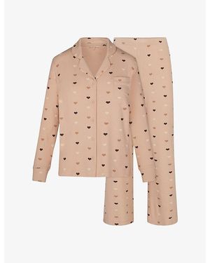 Skims Soft Lounge Long-Sleeve Stretch-Modal Sleep Set - Natural