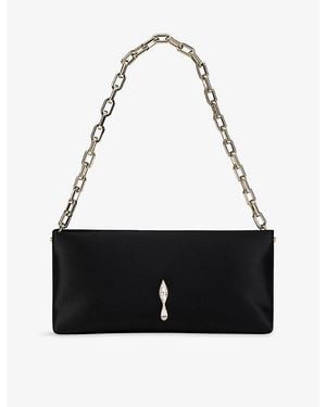Christian Louboutin Maykimay Chain Pouch Satin Clutch Bag - Black