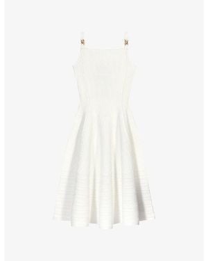 Maje Sleeveless Ribbed Knitted Mini Dress - White