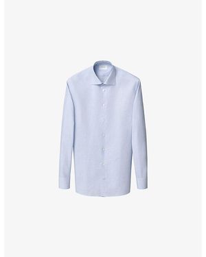 Eton Checked Slim-Fit Cotton-Twill Shirt - Blue
