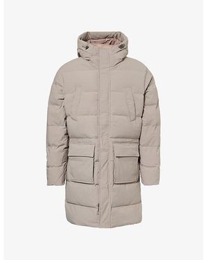 Arne Hooded Mid-Length Puffer Parka - Grey