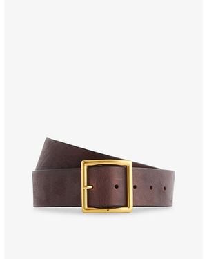 Visvim Square-Buckle Leather Belt - Brown