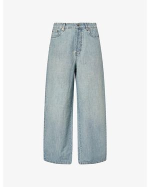 Miu Miu Chambray Wide-Leg Denim Jeans - Blue