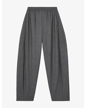 Reiss Elle Barrel-Leg Stretch-Woven Trousers - Grey