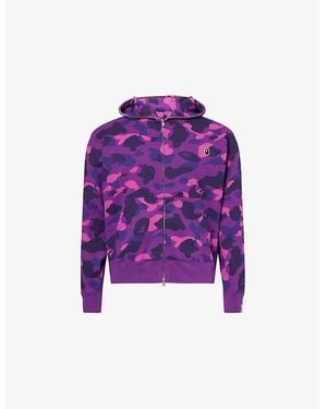 A Bathing Ape One Point Camouflage-Print Cotton Hoody - Purple