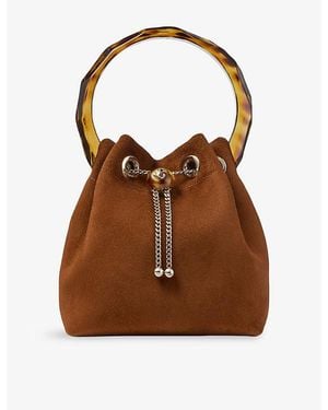 Jimmy Choo Bon Bon Suede Top-Handle Bag - Brown