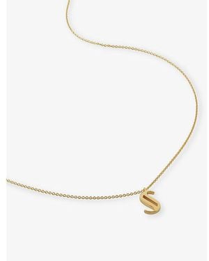 Monica Vinader Initial S 18Ct-Vermeil Plated 925 Sterling Necklace - Metallic