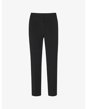 Whistles Lily Cigarette Cropped Straight-Leg Mid-Rise Polyester-Blend Trousers - Black