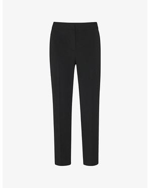 Whistles Lily Cigarette Cropped Straight-Leg Mid-Rise Polyester-Blend Trousers - Black