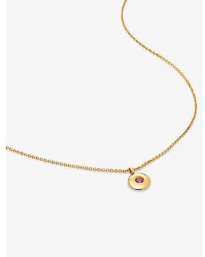 Monica Vinader October Birthstone 18Ct-Plated Vermeil Sterling- And Tourmaline Pendant Necklace - Natural