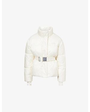 BO+TEE Belted Waterproof Padded Ski Jacket - White
