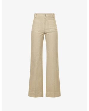 Victoria Beckham Alina Wide-Leg Denim Jeans - Natural