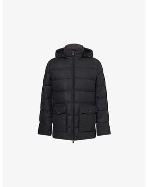 Corneliani Padded Flannel Cashmere Blend Jacket - Black