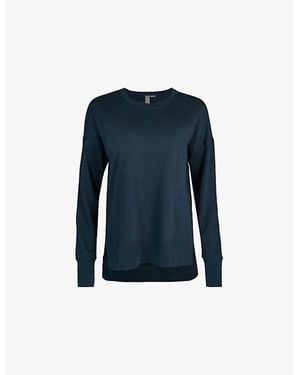 Sweaty Betty After Class Relaxed-Fit Cotton-Blend Jumper - Blue
