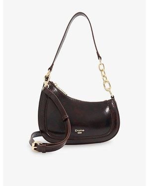 Dune Direction Small Leather Shoulder Bag - Black