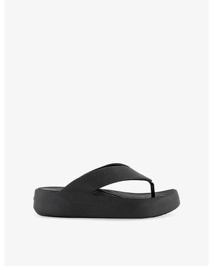 Crocs™ Getaway Platform Rubber Flip Flops - Black