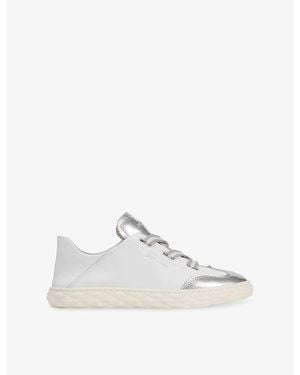 Jimmy Choo Diamond Light Flex Leather Low-Top Trainers - White
