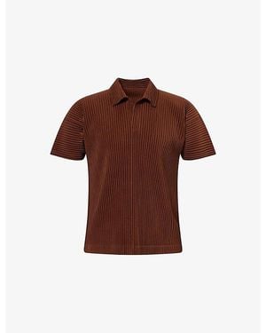 Homme Plissé Issey Miyake Basics Pleated Knitted Shirt - Brown