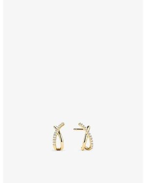 MEJURI X 14Ct- And 0.06Ct Pavé Diamond Stud Earrings - Metallic