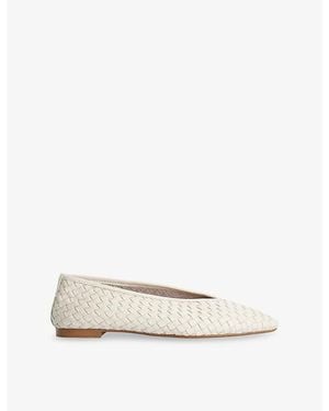 Dune Henlee Leather Ballet Flats - Natural