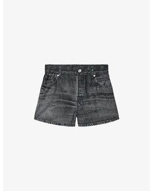 AllSaints Tyler Denim-Effect Lyocell Shorts - Grey