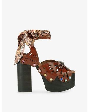 Kurt Geiger Butterfly Platform Leather Heels - Metallic