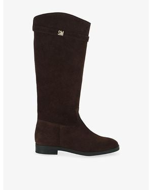 Steve Madden Novi High-Leg Flat Suede Boots - Brown