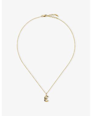 Missoma Curly Molten Mini Initial E 18Ct Vermeil Necklace - Metallic
