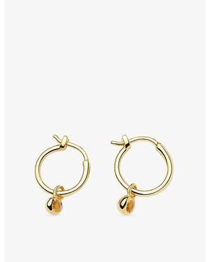Missoma November Birthstone Mini Charm 18Ct Plated Brass And Citrine Hoop Earrings - Metallic
