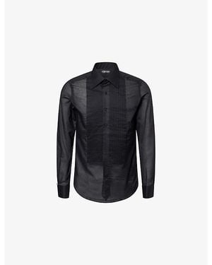 Tom Ford Slim-Fit Cotton-Voile Evening Shirt - Blue