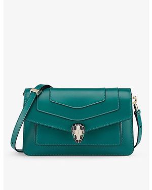 BVLGARI Serpenti Forever Leather Cross-Body Bag - Green