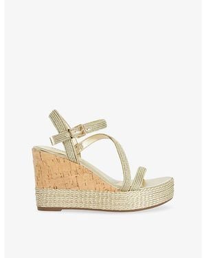 Dune Koda Woven Wedge Sandals - Natural