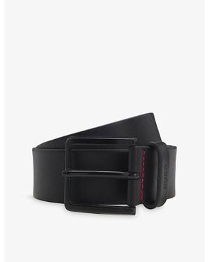 HUGO Logo-Keeper Leather Belt - Black