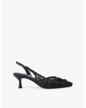 KG by Kurt Geiger Aria Low Beaded Mesh Heeled Courts - Black